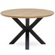 image 2 of Interiors By Premier Contemporary Wood Veneer Top Dining Table With Black Metal Legs, Elegant Dining Table, Sturdy Modern Table Black