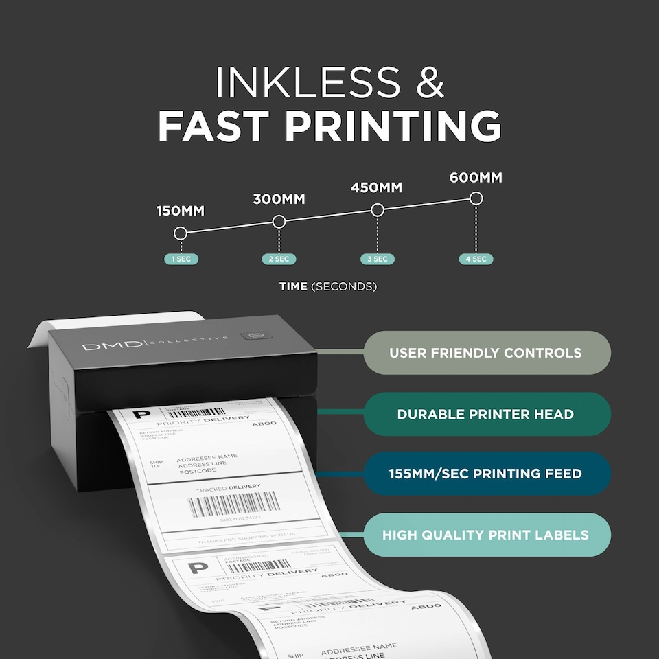 image 1 of DMD 4x6 Thermal Label Printer, Bluetooth & USB Connection