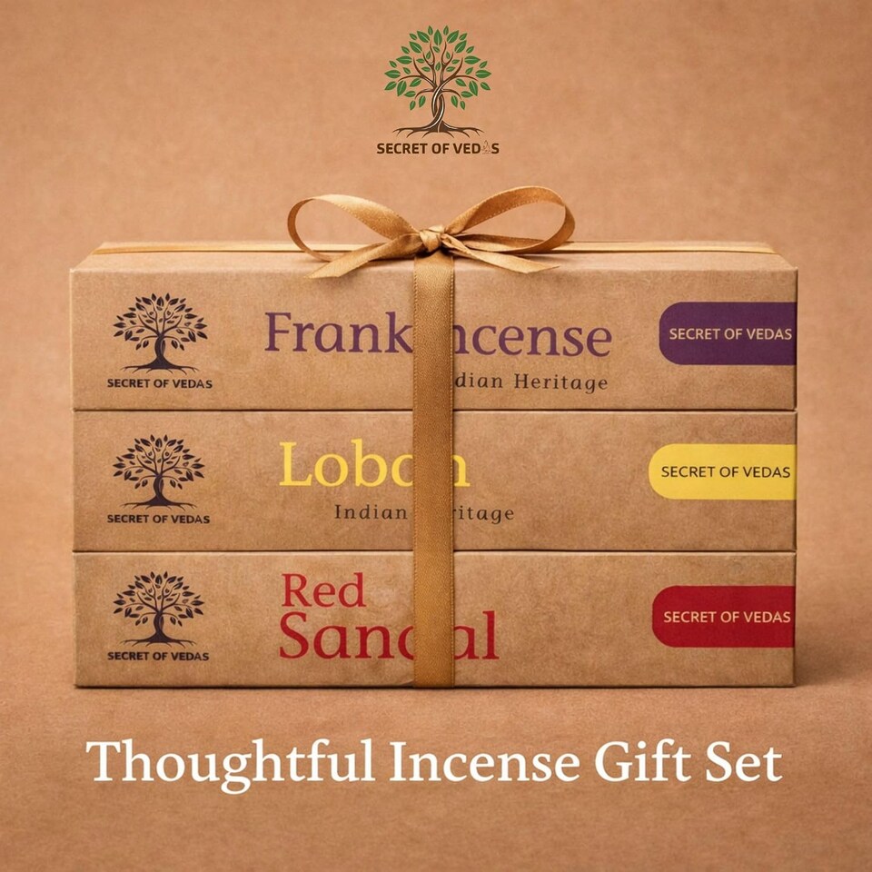 image 1 of Incense Sticks Set 3 x 20g Frankincense Loban Red Sandalwood Hand Rolled Agarbatti
