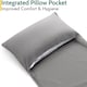 image 4 of Sleeping Bag Liner Single Adult Envelope Rectangle Lightweight With Pillow Slot | Grey | Single | 1
