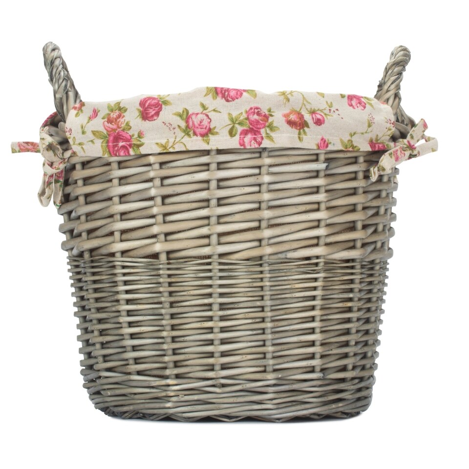 image 1 of Craft Basket With Garden Rose Lining | Brown | Brown | One Size