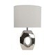 image 1 of Sculptured - Metallic Ceramic 38cm Table Lamp with Grey Fabric Shade Chrome | Grey