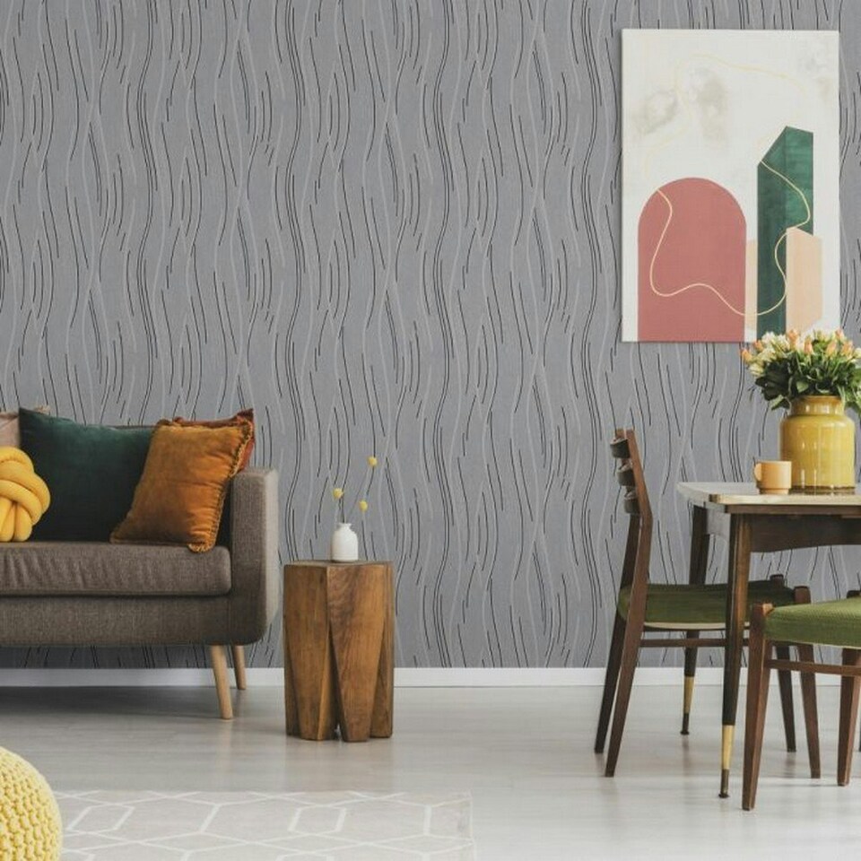 image 1 of Direct Wallpapers Love Your Walls Shimmer Wallpaper - Grey - 10m x 53cm Grey