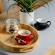 image 4 of Argon Tableware 12pc Coloured Cappuccino Cup & Saucer Set - 250ml - Red/Black - Coffee Cup Latte Cup Drinking Cup