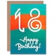 image 1 of 18 Eighteen 18th Stripe Dark Birthday Card