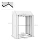 image 3 of Outsunny Mini Greenhouse with Shelves and Roll Up Door, 100x80x150cm, White
