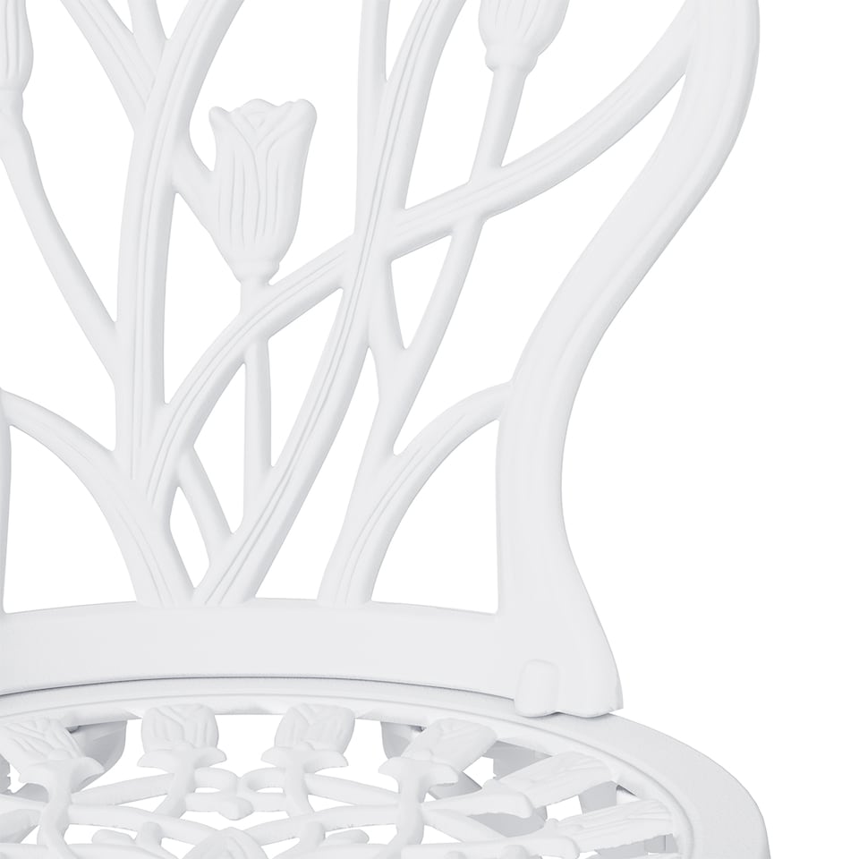 image 1 of Charles Bentley 3 Piece Tulip Cast Aluminium Patio Bistro Set Table & 2 Chairs