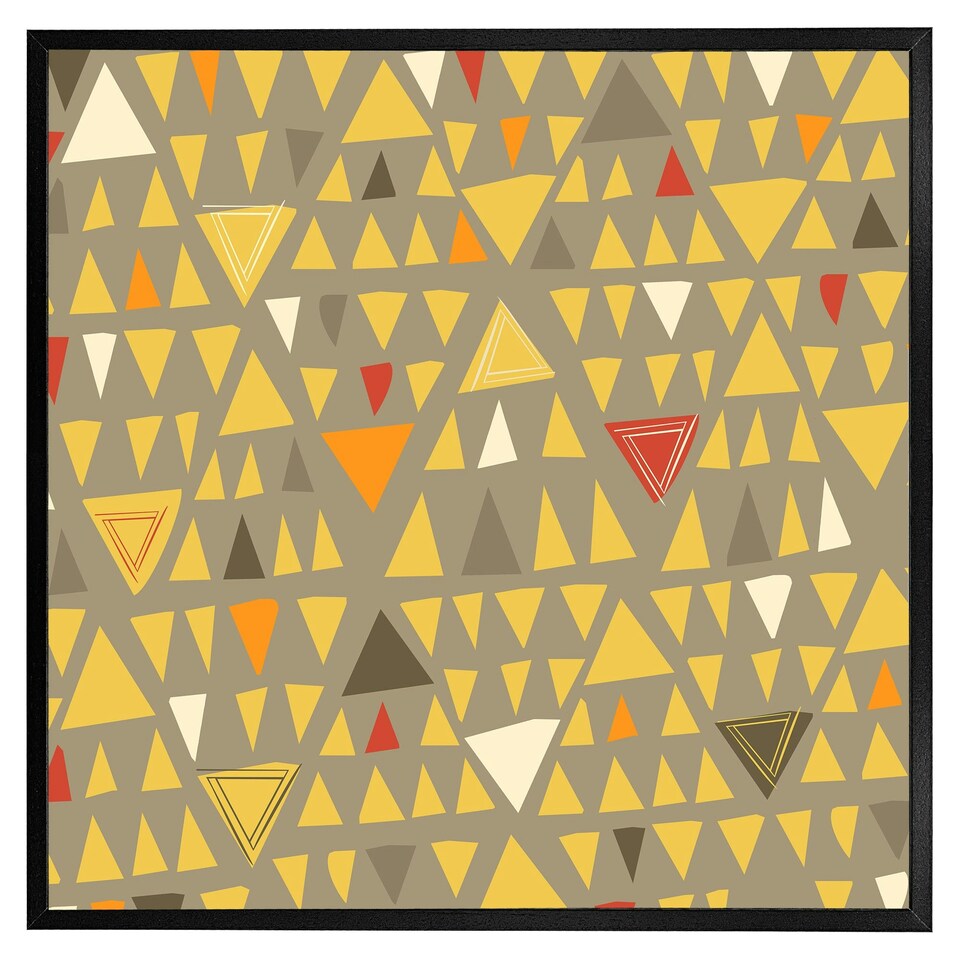 image 1 of Yellow geometric triangles (Picutre Frame) Brown | XS