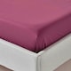 image 3 of Homescapes Plum Egyptian Cotton Flat Sheet 200 TC, Super King | Purple | Super King