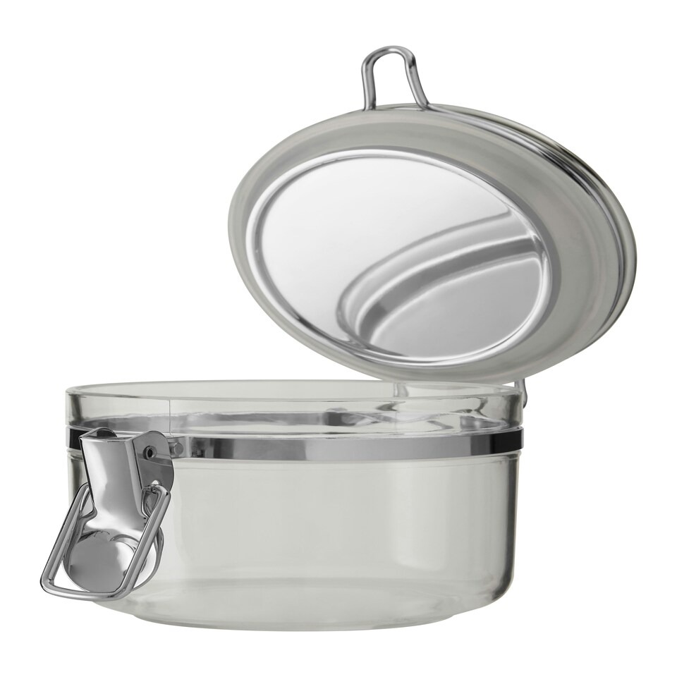 image 1 of Interiors By Premier Elegant Retro Design Jar With Silver Lid 450 ml, Durable Glass Jar With Lid, Sleek Airtight Storage Jar