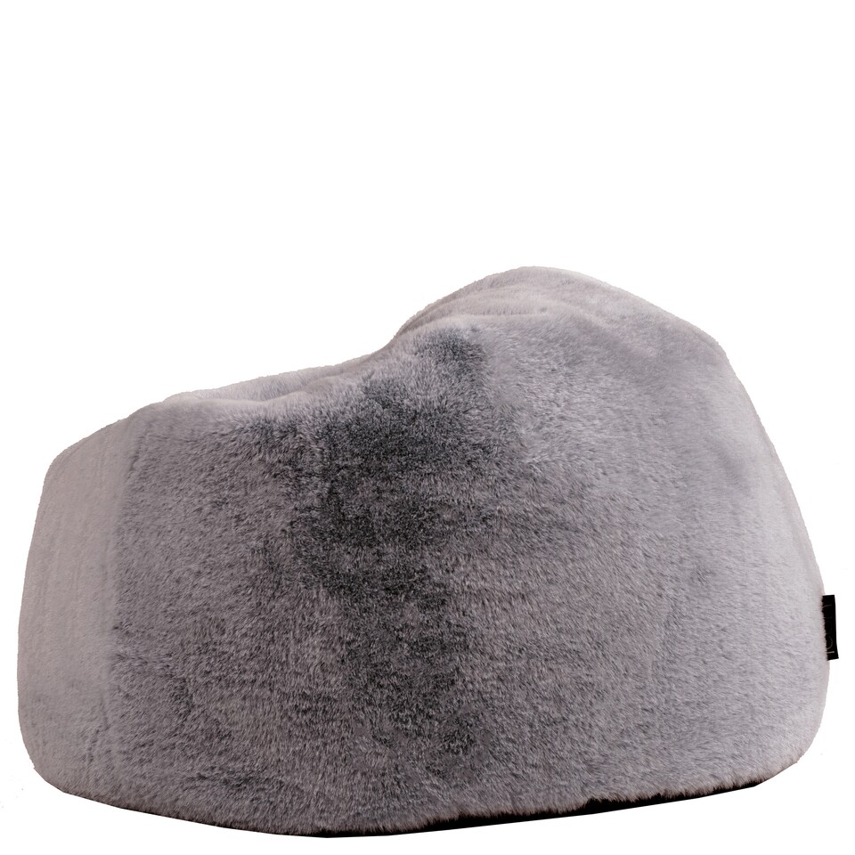 image 1 of Icon Kids Kingston Rabbit Faux Fur Classic Dome Bean Bag, Light Grey