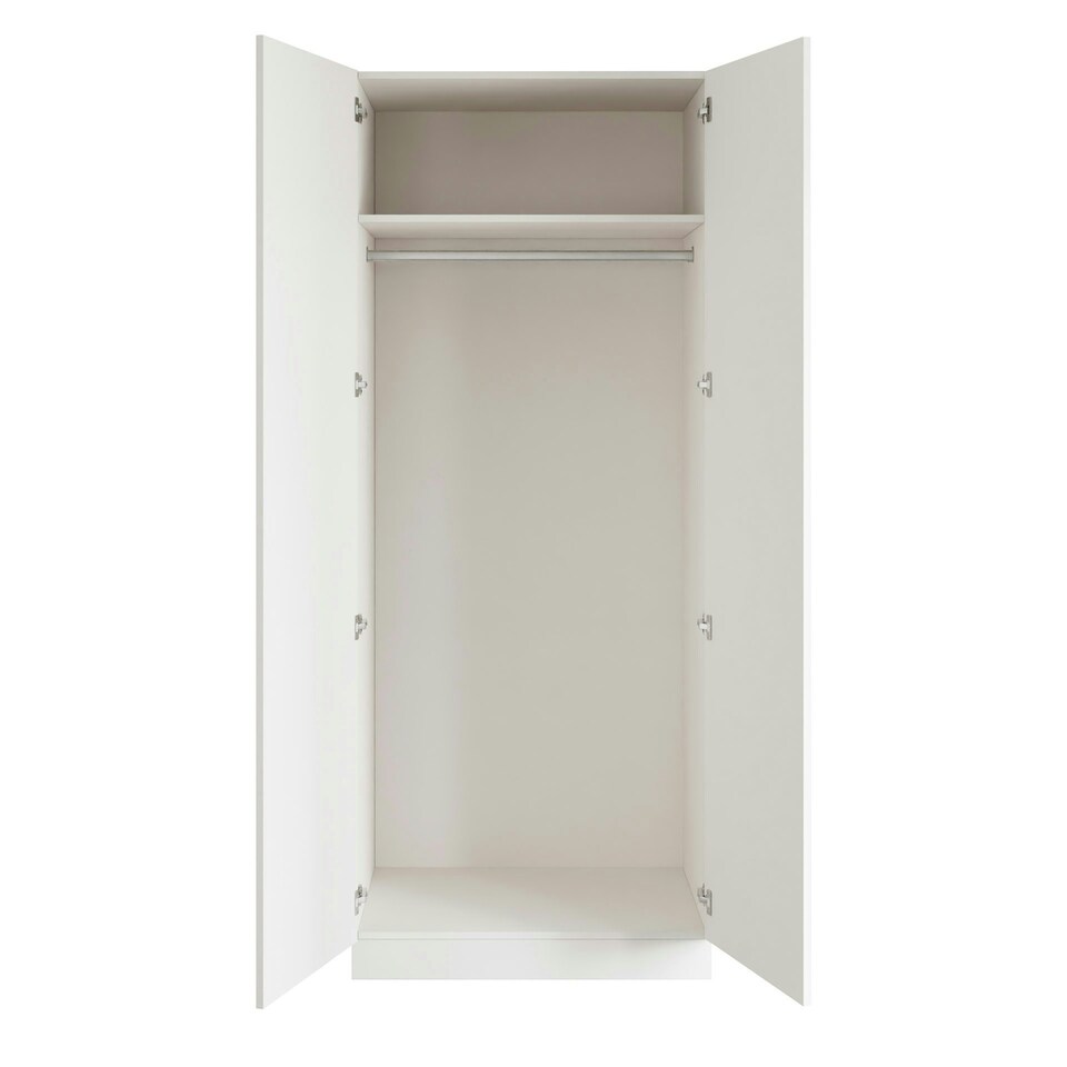 image 1 of Shaker White Double Wardrobe with Single Rail White