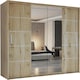 image 1 of Modern Wavy Sliding Mirror Wardrobe 120/150/180/203cm White/Black/Grey/Oak Brown | 180cm