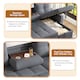 image 3 of FENCHILIN Sofa Bed with Pull-Out Sleeper Reversible Chaise Drop-Down Cup Holder Side Pockets Grey
