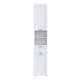 image 3 of Lokko Tall Narrow Bathroom Cabinet with 2 Doors & 1 Drawer with Silver Handles in White