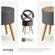image 4 of Stool Yara - round, padded, with storage space, linen look | Grey | dark grey | 42,50 x 42,50 x 45,50 cm | 1