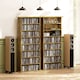 image 9 of HOMCOM CD Storage Unit DVD Tower Blu-ray Storage Shelf for Living Room Brown | Brown