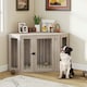 image 1 of PawHut Dog Crate Furniture for Large Dogs w/ Cushion, Door - Walnut Brown