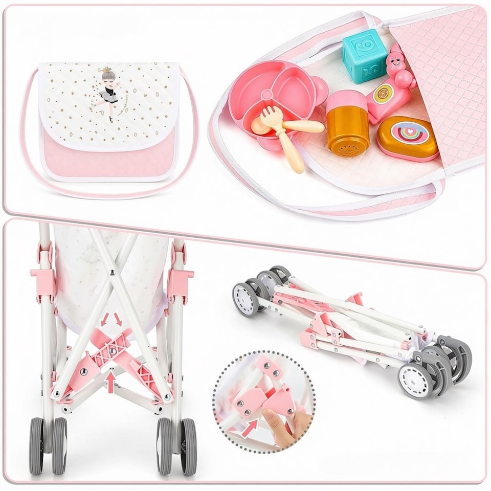 image 1 of Baby Doll Nursery Playset with 12" Doll, Stroller, Crib, Play Mat & Travel Bags – Complete Pretend Baby Care Set with Accessories – Role‑Play Toy for Kids Ages 3–8