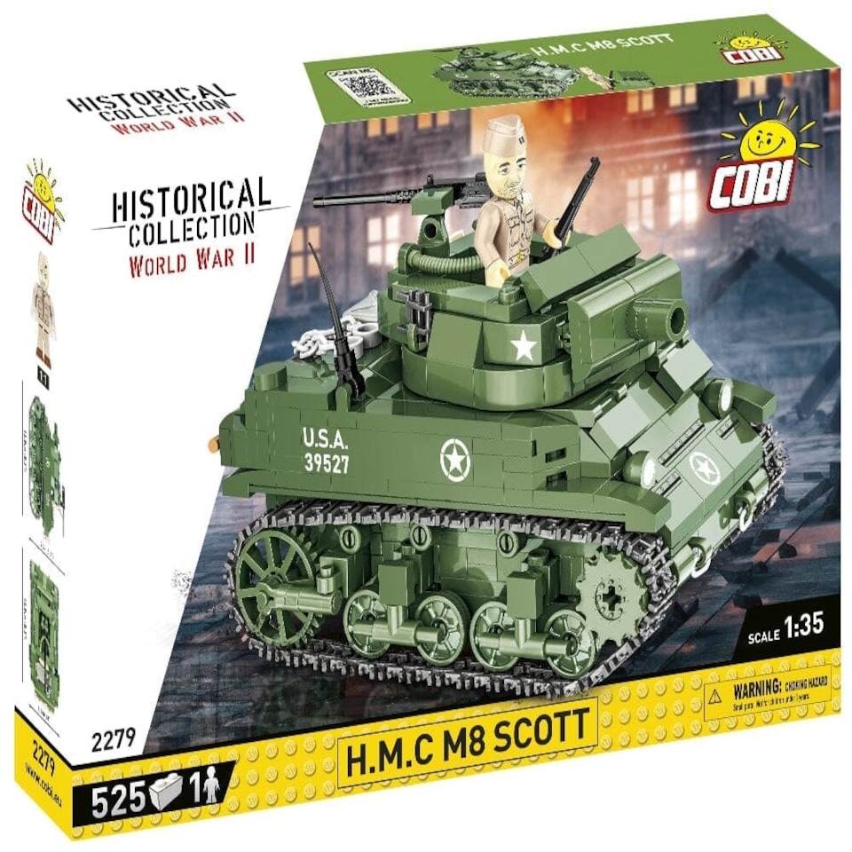 image 1 of H.M.C M8 Scott brick tank model - COBI 2279 - 525 bricks
