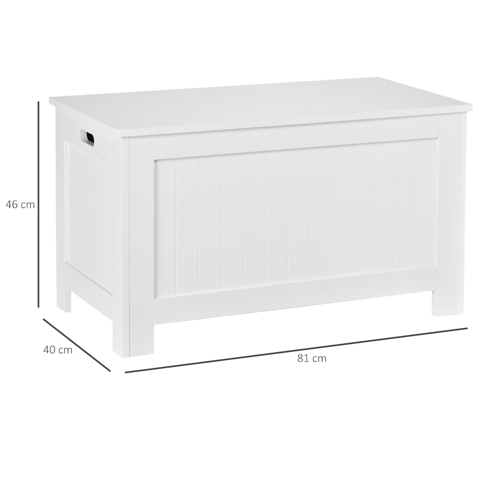 image 1 of HOMCOM Storage Box Toy Chest Cabinet Unit Organizer with Safety Hinges White