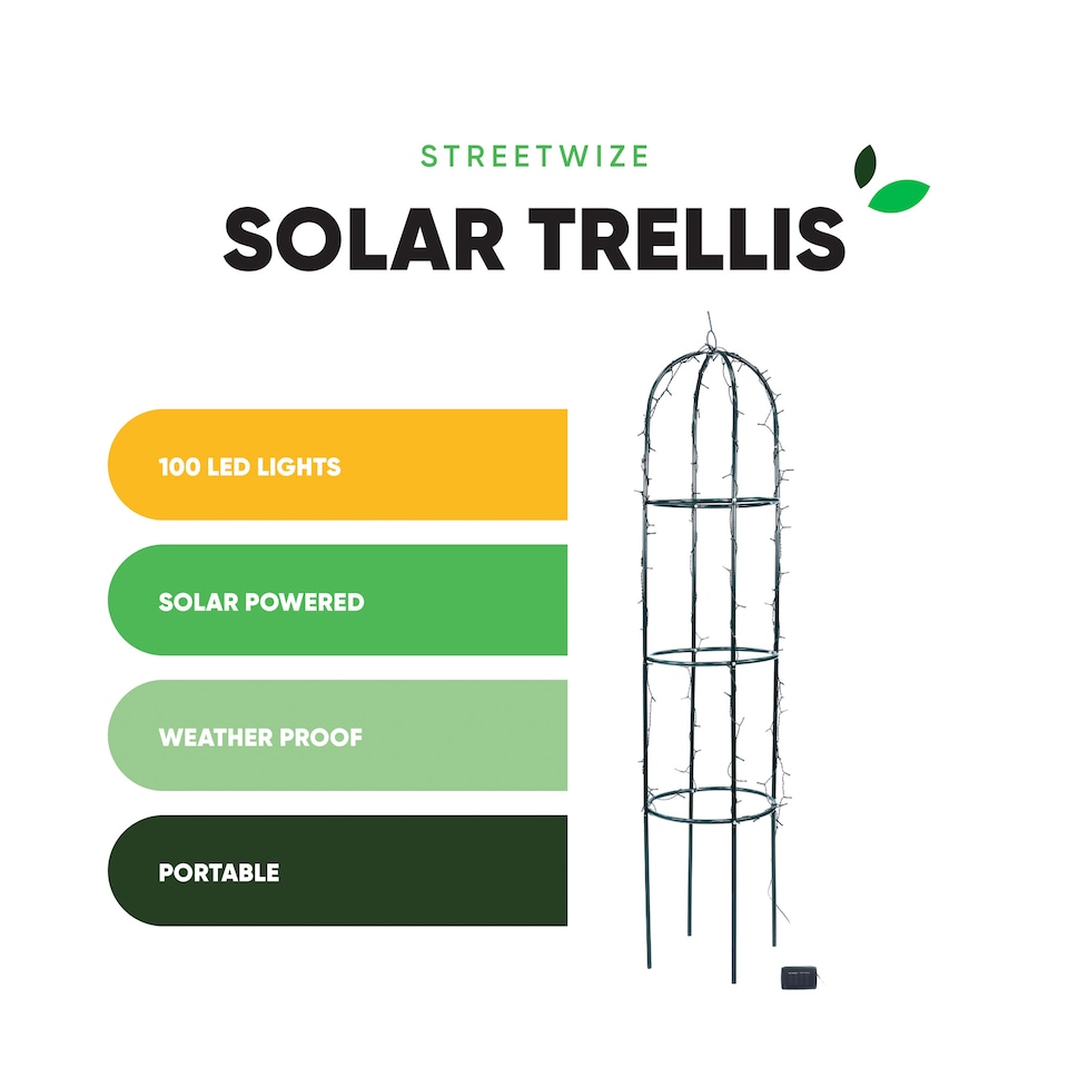 image 1 of Gardenwize 100 LEDs Solar Light up Trellis