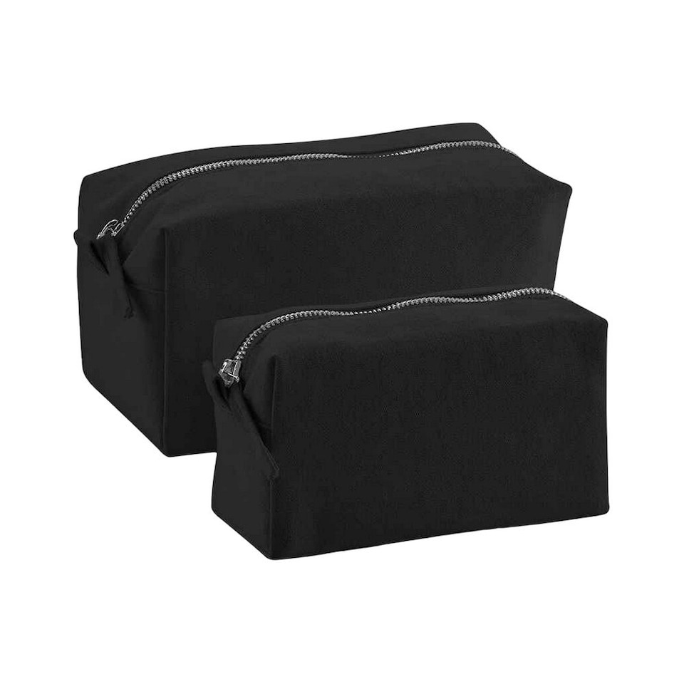 Westford Mill Canvas Toiletry Bag - Black - 11cm x 21cm x 11cm