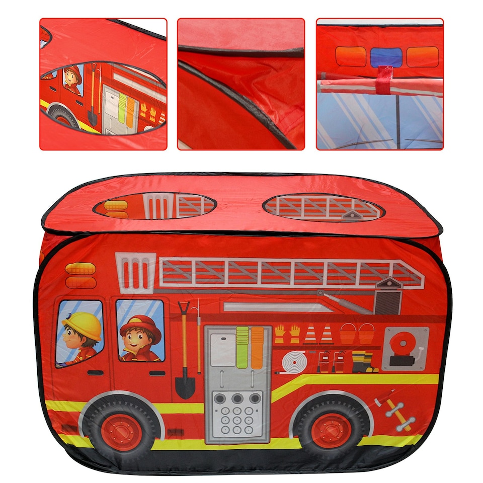 image 1 of Pop-Up Play Tent for Kids – Foldable Indoor/Outdoor Red Tent with Breathable Mesh and Roller Blind Red