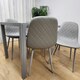 image 9 of Glass Dining table and 4 grey leather chairs  Grey Glass Table And 4 Chairs kitchen dining room furniture Grey