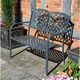 image 1 of 2 Seater Vienna Aluminium Garden Bench - Gunmetal Grey (3.5ft x 2ft)