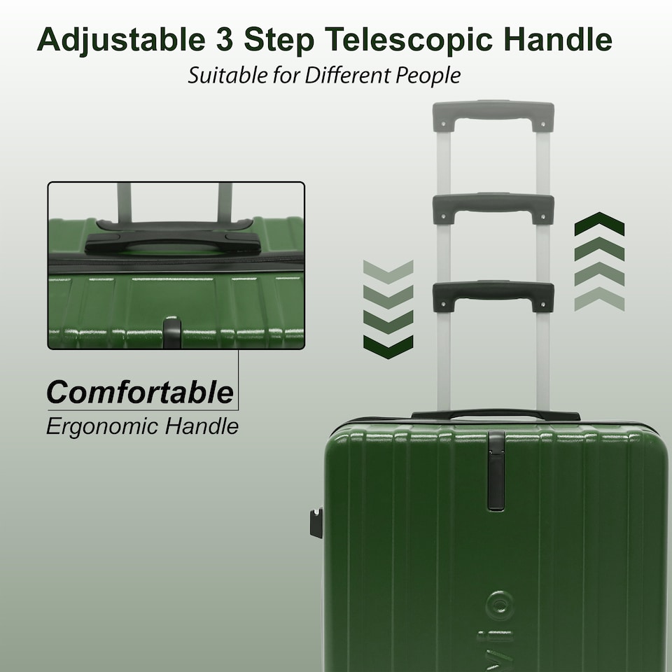 image 1 of Alivio Lightweight Expandable Hard Shell Suitcase with Spinner Wheels (Green)