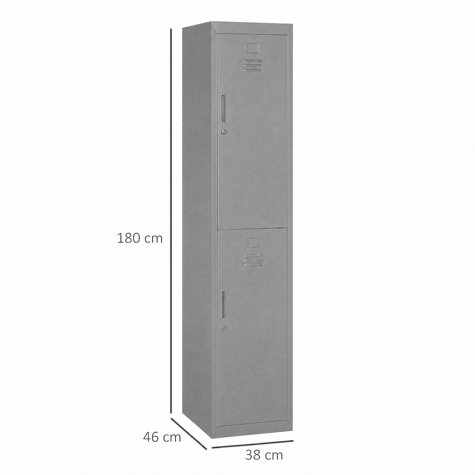 image 1 of Vinsetto 1.8m Locker Office Cabinet Storage Cold Rolled Steel w/ Storage Shelves