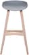 image 2 of Equator Single Kitchen Bar Stool, Fixed Wooden Legs And Footrest, Premium Breakfast Bar & Home Barstool, Grey