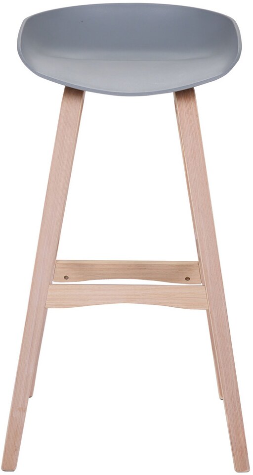 image 1 of Equator Single Kitchen Bar Stool, Fixed Wooden Legs And Footrest, Premium Breakfast Bar & Home Barstool, Grey