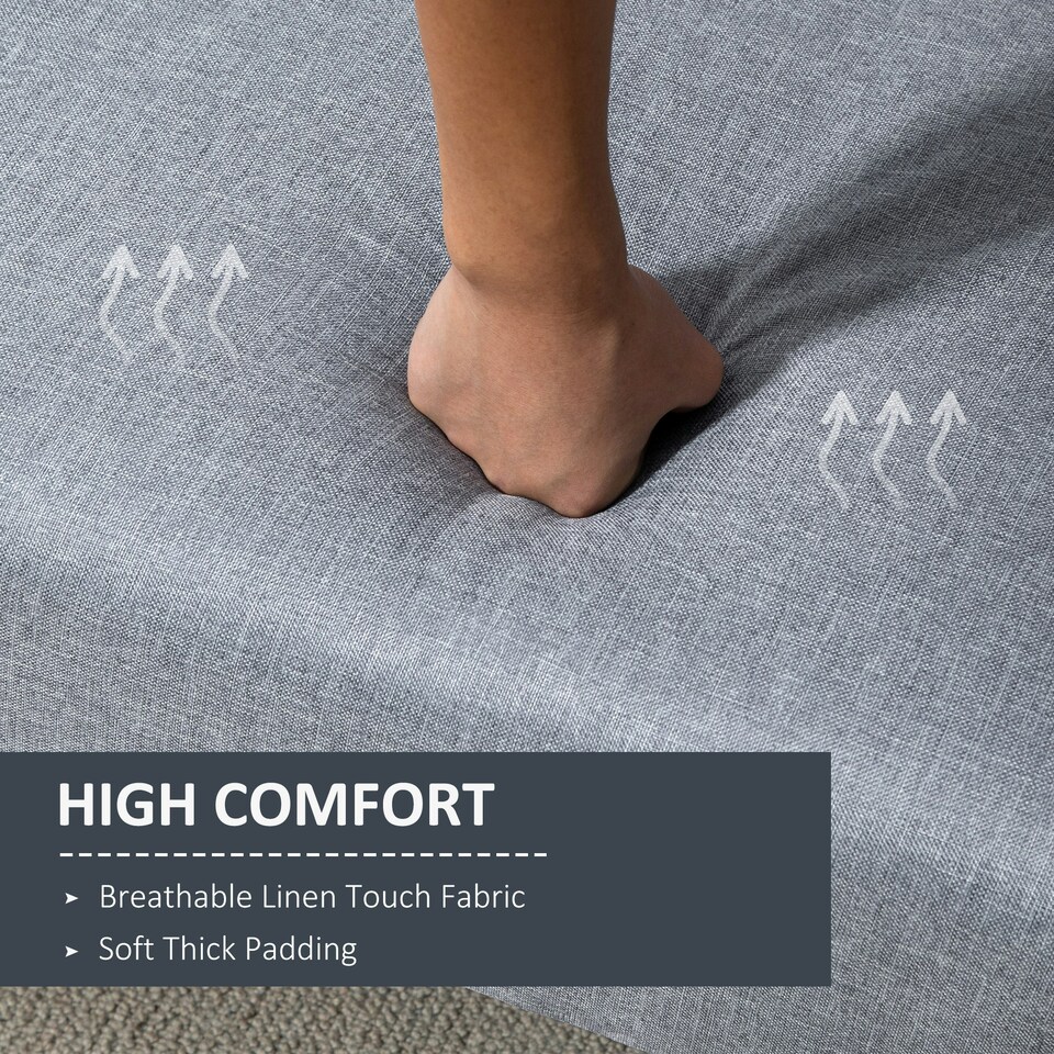 image 1 of HOMCOM 3 Seater Sofa Bed w/ Adjustable Backrest for Living Room, Guest Room 