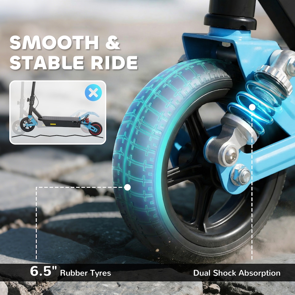 image 1 of AIYAPLAY Electric Scooter for Kids with LCD Display, Up to 15 KM/H, Blue | Blue | Blue and Black