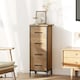image 8 of HOMCOM Narrow Bathroom Storage Cabinet with 4 Drawers for Small Spaces, Oak Brown | Black