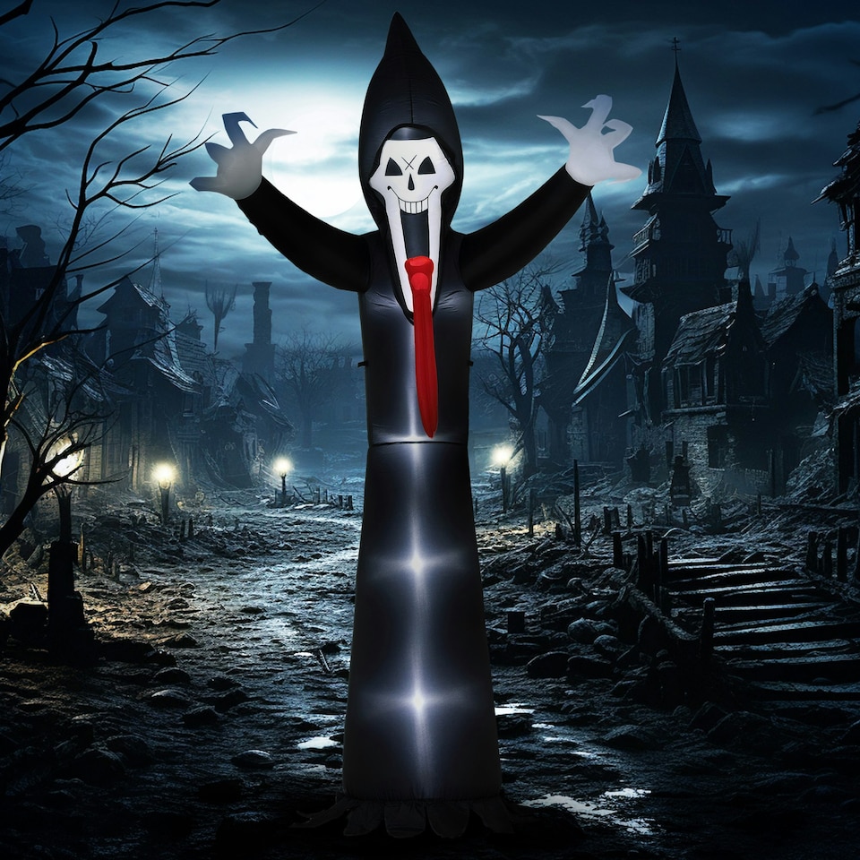 image 1 of Outsunny 10 FT Grim Reaper Halloween Inflatable for Indoor, Outdoor Party