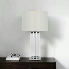 Adelia Polished Chrome & Glass Table Lamp Chrome