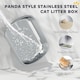 image 3 of PawHut XL Stainless Steel Litter Box Tray with Lid, Panda Style Black