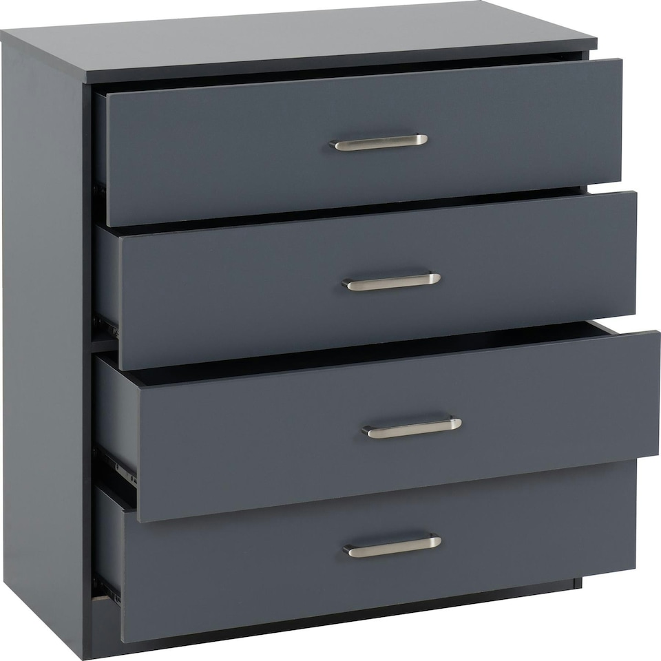 image 1 of Dakota 4 Drawer Chest Grey | Dark Grey