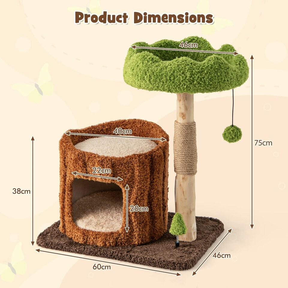 image 1 of COSTWAY Morden Cat Tree Cat Tower w/Scratching Posts