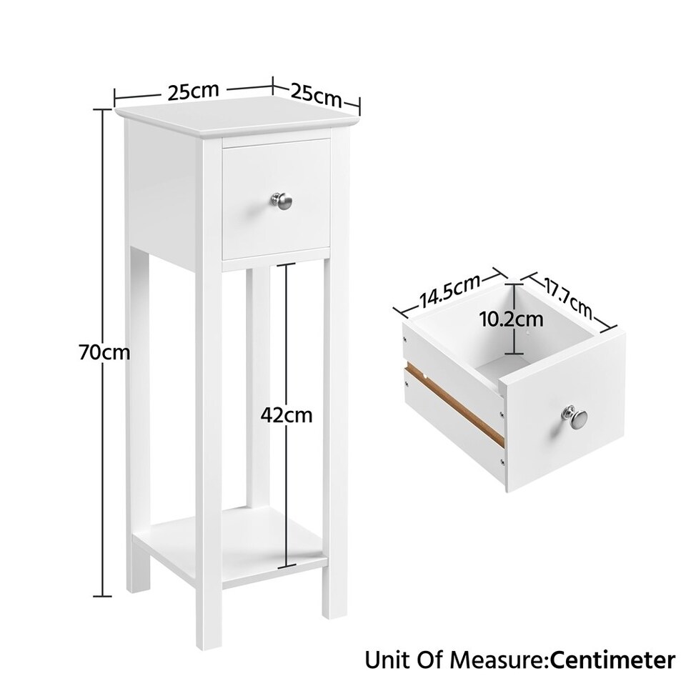 image 1 of Yaheeteh Minimalist End Table With Storage Drawer