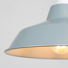 ValueLights Retro Style Gloss Grey Metal Reflector Ceiling Pendant Light Shade