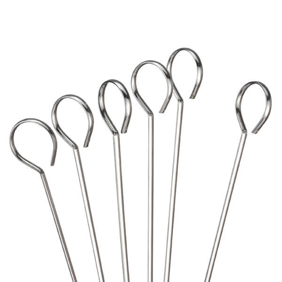image 1 of Just The Thing Pack Of 6 30cm Stainless Steel Skewers