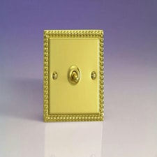 Varilight Classic Georgian Brass 1-Gang 10A 1 Or 2 Way Toggle Switch Decorative 1-Gang 10A 1- or 2-Way Toggle Switch N/A