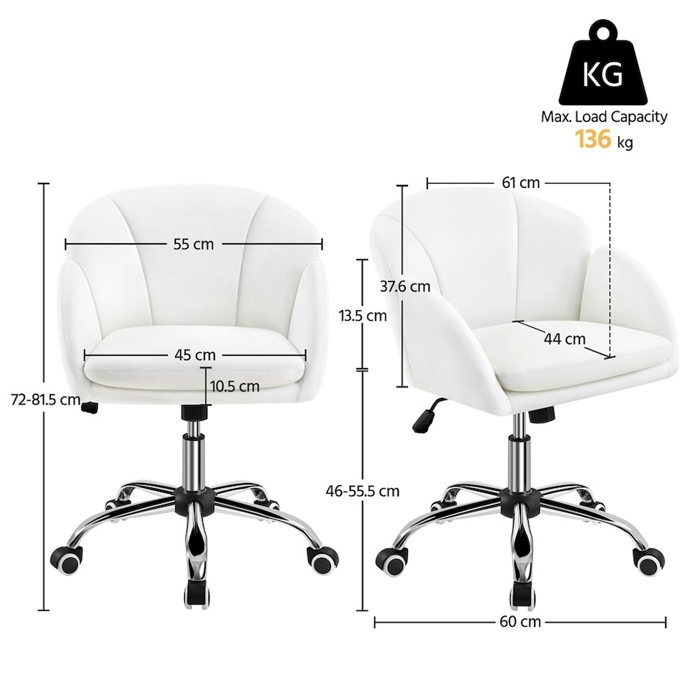 image 1 of Yaheetech Swivel Rolling Home Office Chair with Armrests