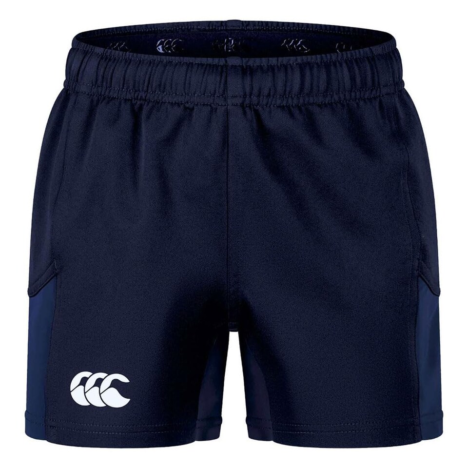 image 1 of Canterbury Junior Unisex Advantage Rugby Shorts 2.0 | Elasticated Waist | Ccc Logo Gym Shorts, Navy, 8