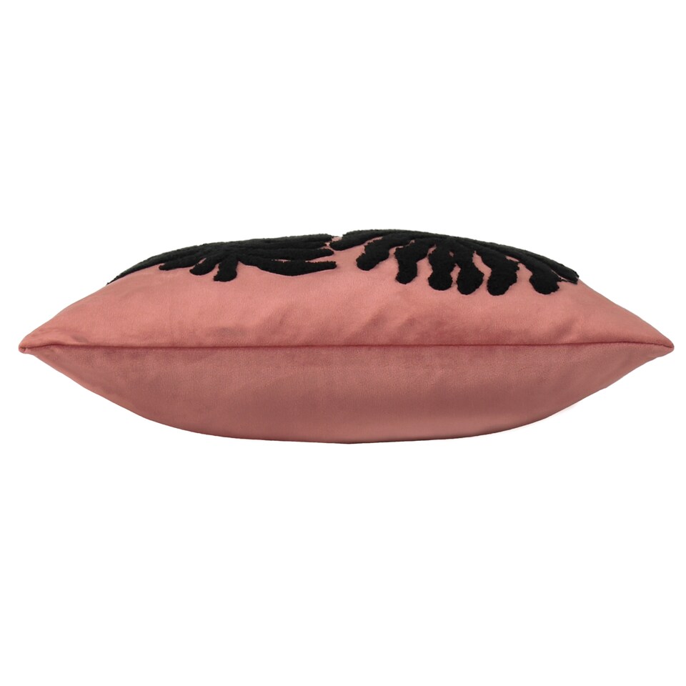 image 1 of Furn Maldive Botanical Velvet Tufted Cushion, Rustic Brown, 45 x 45cm