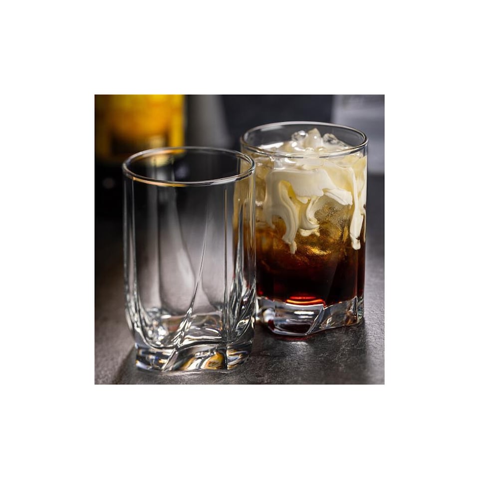 image 1 of 250ml Small Highball Tumbler Drinking Glasses, Ideal for Water, Whiskey, Juice, and Cocktails, Perfect for Home or Bar Use, Durable and Stylish Design, Clear Glass (Set of 6) | Clear | Water Glasses